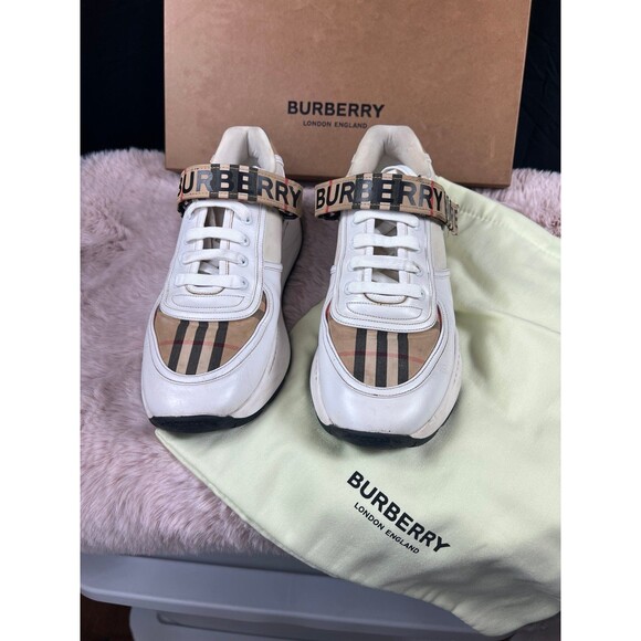 Burberry Ronnie Mens Low Check Sneakers | EU 41 | Archive Beige/White | COA - Picture 1 of 12